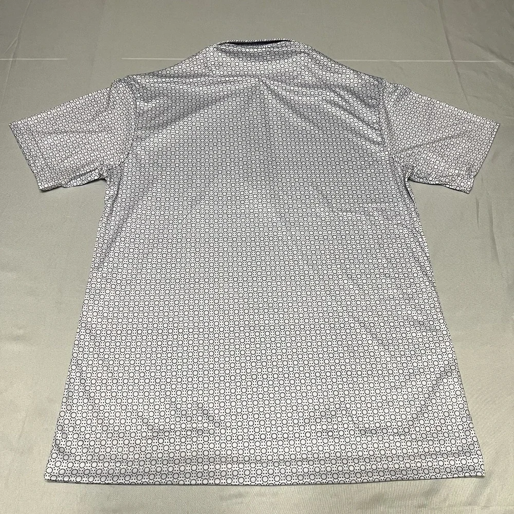 NWT Collars and Co Dress Collar Polo Shirt Men S Purple Geometric Print Stretch